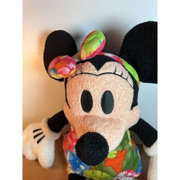 Disney Store Authentic Minnie Mouse Pool Party Plush Toy Doll  Floral Sandals - Picture 2 of 11
